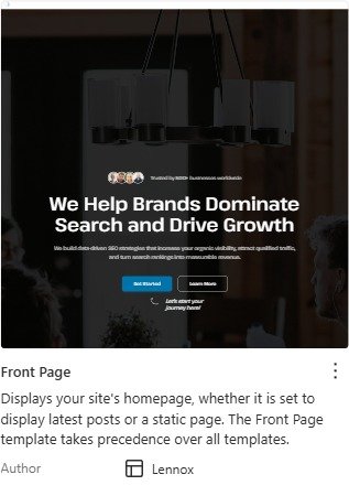Opening the Templates section in the Site Editor.