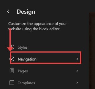 How to Set Up and Manage Your Navigation Menu: first instruction step.